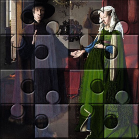 Giovanni Arnolfini And His Bride The Arnolfini Marriage by Jan Van Eyck