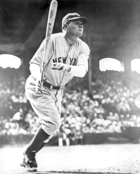 Is this professional baseball player Babe Ruth?