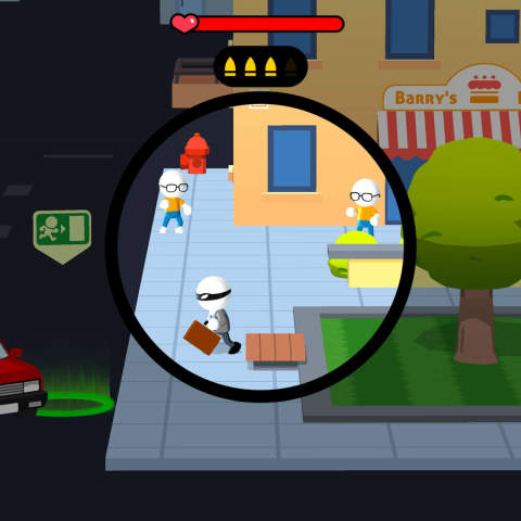 Click the bottom button with one hand to complete the shooting action